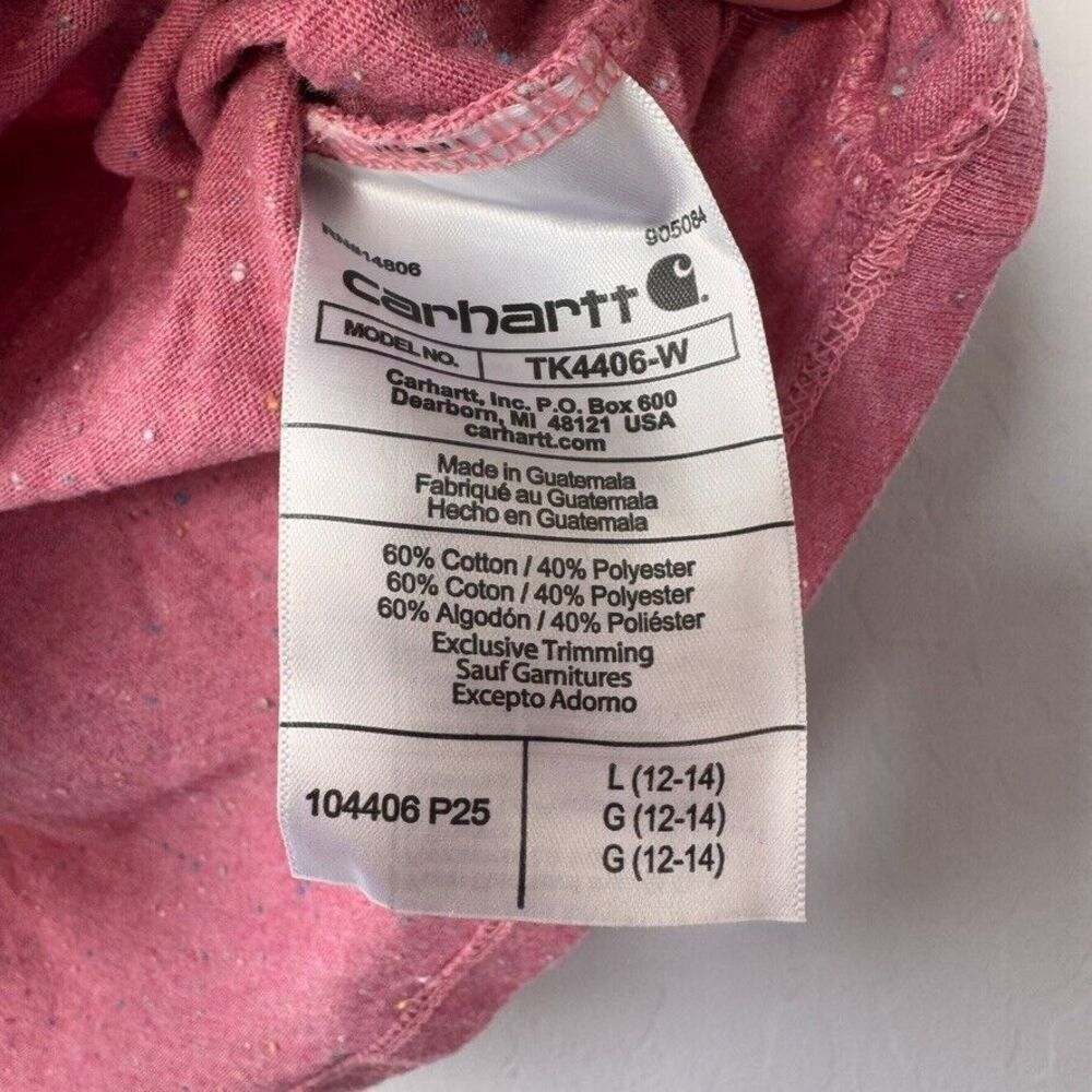 Carhartt Large Pink Confetti VNeck Short Sleeve Tee Shirt - Picture 4 of 5